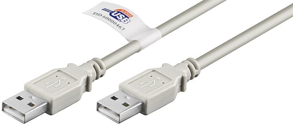 USB-A-kabel, certifierad, 5 m, grå