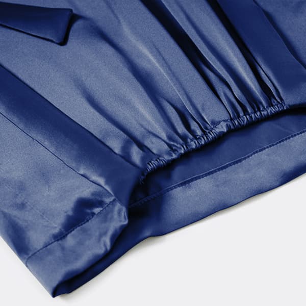 Justerbar lang silke sovehætte NavyBlue