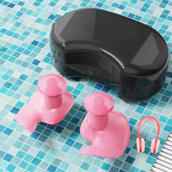 Öronproppar och Näsklämma för Simning Pink