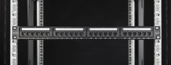 UTP patch panel 24xRJ45 Cat6 krone terminal 1U 19" black