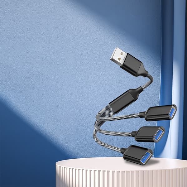 USB Hub Splitter - 3 Portar Black