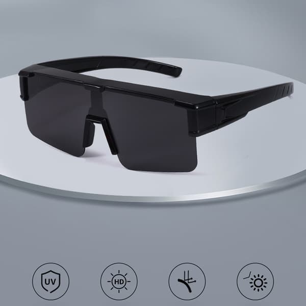 Polariserte Clip-on Solbriller - Glossy Black Frame