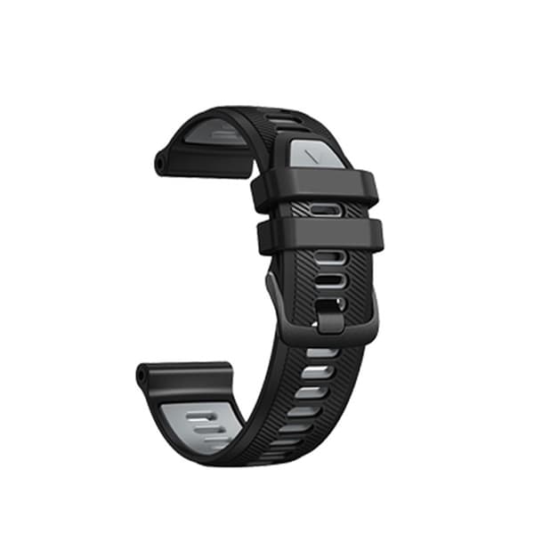 Klokkereim i silikon Black+Grey