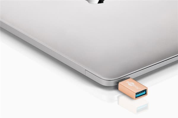 USB-C™/USB-A 3.0 OTG SuperSpeed-adapter for ladekabler, gull