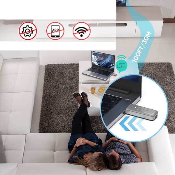 Trådløst HDMI Video Transmitter og Receiver Kit, 1080P Plug & Play Grey