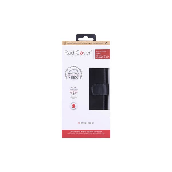 Lompakko iPhone 12 Pro Max Säteilysuojattu 2in1 RFID Musta