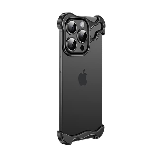 Unikt metallramsfodral med linsskydd för iPhone 13 Pro Black