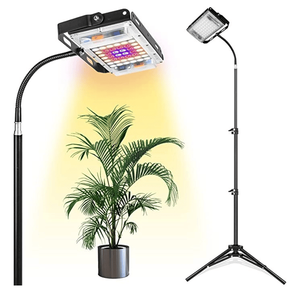 1,6m Stand Plant Light med Timer og Lysdæmper Black