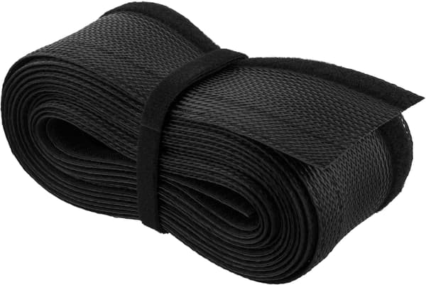 Nylon cable wrap, hook and loop fastener, 3m, black