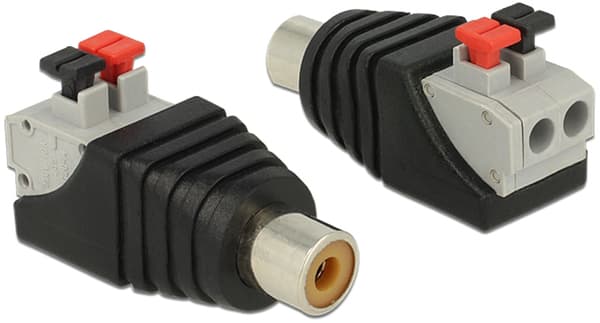 Adapter RCA female > Terminal Block with push button 2 pin