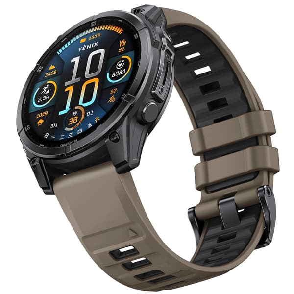 Silikon Quick Release-stropp for Garmin Fenix 8 Brown