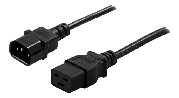 IEC extension cable, 10A, C14/C19, 180cm, black