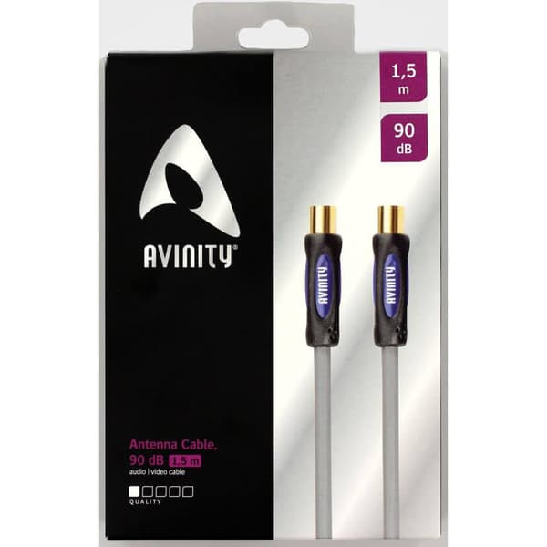 Antenn Kabel 90db CLASSIC Grå/Svart 1.5m