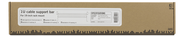 Cable support for 19" installation, 1U, black