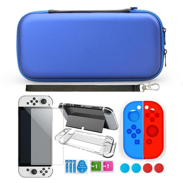 Nintendo Switch OLED-kotelo lisävarusteineen 9 osaa Blue