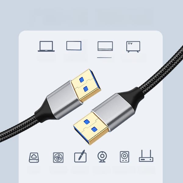 USB 3.0 A Han til A Han Forlængerkabel - Hurtig Dataoverførsel og Stabil Forbindelse 0.5m
