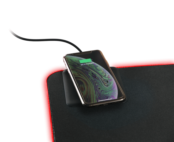 Extra wide RGB mouse pad with wireless charging, neoprene 10