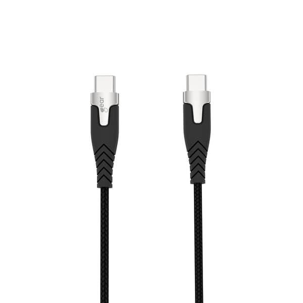 Ladekabel PRO USB-C til USB-C 2.0 1.5m Sort Kevlarkabel m/Metalkobling