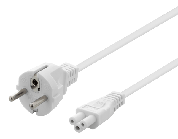 Earthed device cable, straight CEE 7/7 > IEC 60320 C5, 0.5m