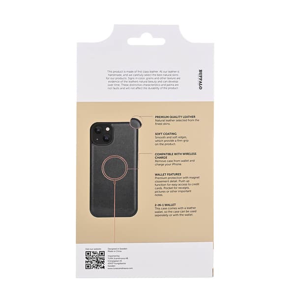 2in1 Leather 3 card MagSeries iPhone 15 Plus Black