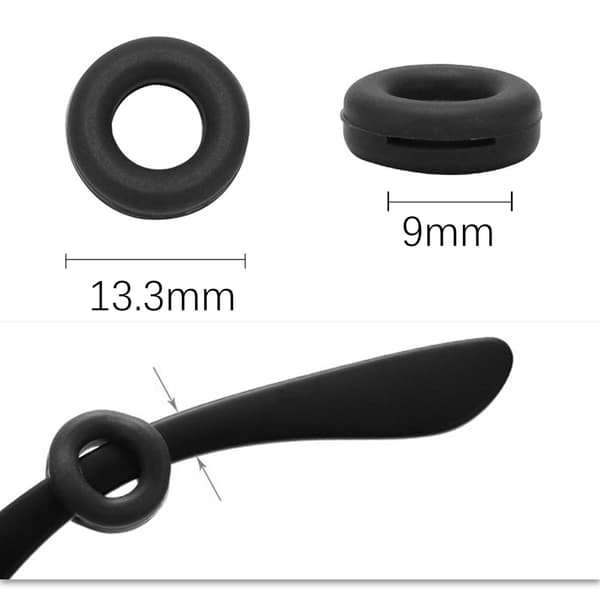 Silikonringar för Glasögon - Antisladd Black