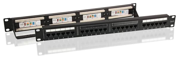 CAT 6 19 tommer (48,3 cm) patchpanel, 24 porter