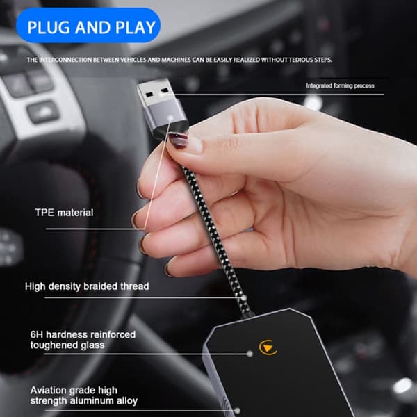 2-in-1 langaton CarPlay ja Android Auto -sovitin