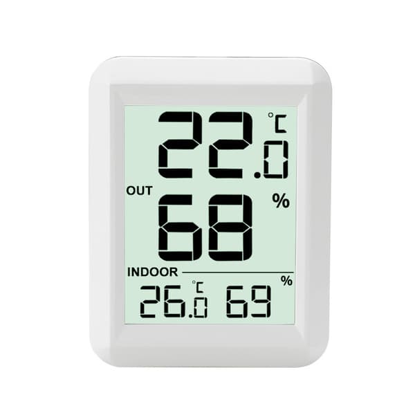 Trådlös termometer och hygrometer inomhus/utomhus White