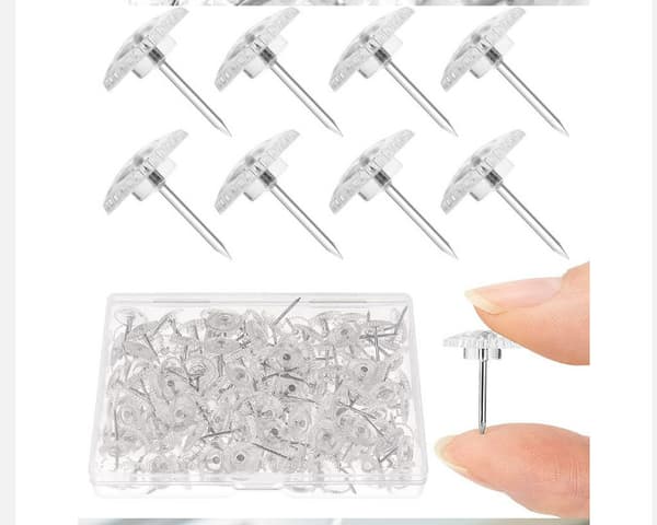 100 st Växel häftstift - Säkra & Stilfulla Transparent
