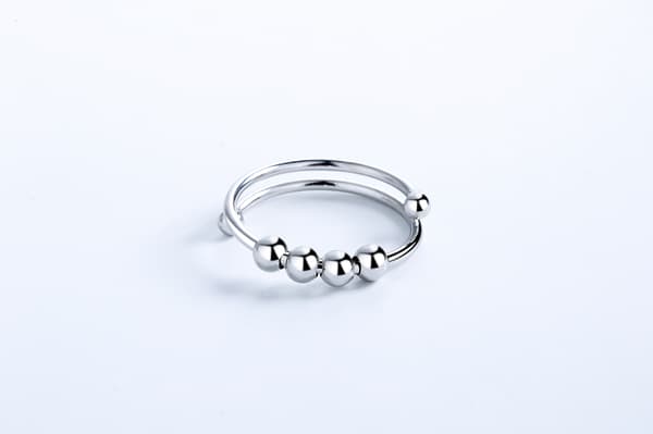Anti-stressring justerbar koppar silver Silver