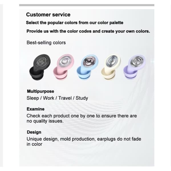 Silikone støjreducerende ørepropper med ringdesign, velegnet til side-sovende, ideel til kollegieværelser og studerende Pink