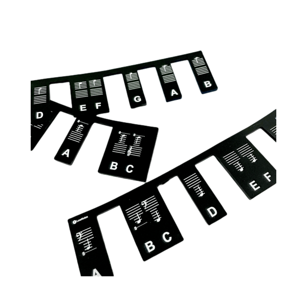 Avtakbart pianokeyboard Noteetikett 88 tangent Black