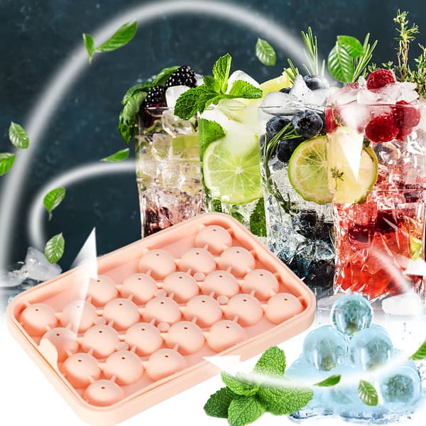 Isformkuler Silikon med lokk Pink