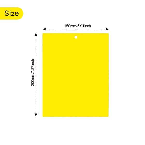 Klibbig fälla för skadeinsekter Flugfångare 20-pack Yellow 20x10 cm