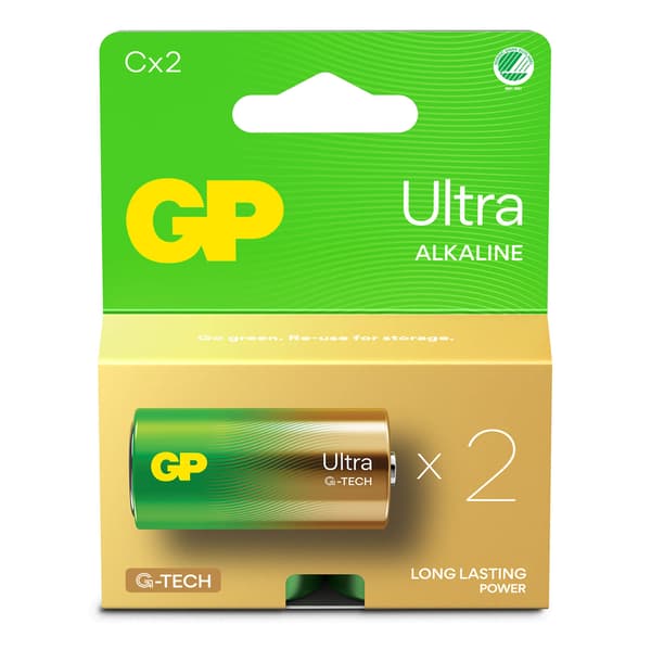 Batteri Ultra Alkaline C LR14 2-Pakning