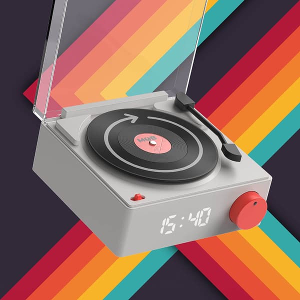 Clock Vinyl Retro Grey