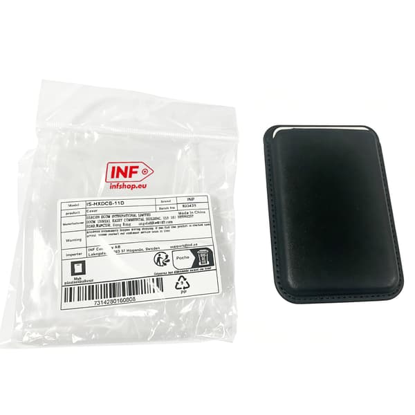 Magnetisk kortholder til iPhone 12/13 serie PU læder Sort