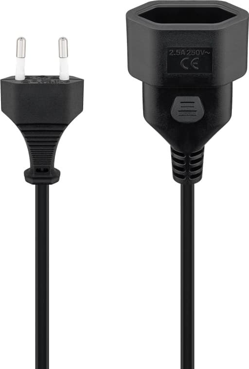Forlænger eurostik, 3 m, sort