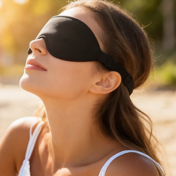 Mjuk 3D sovmask ögonmask för flygresor yoga vila Black