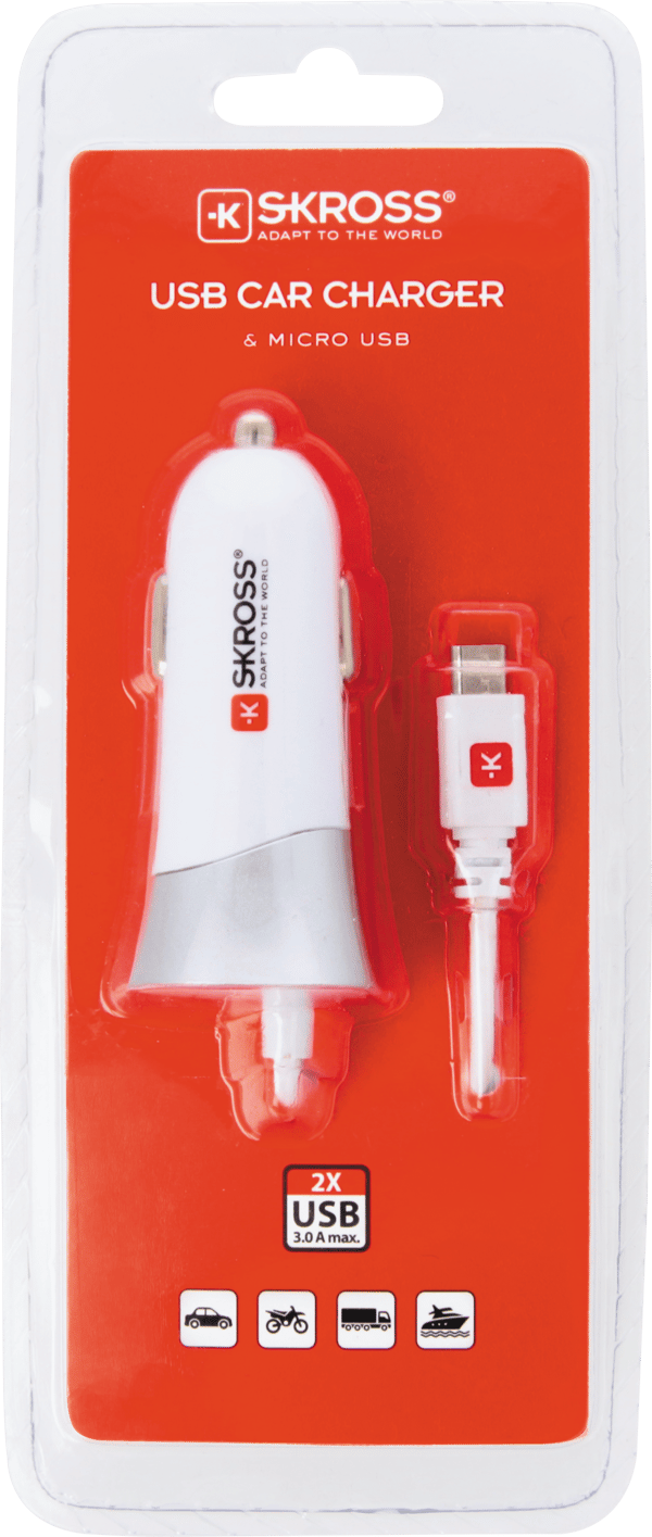 USB-billaddare med micro-USB-kabel