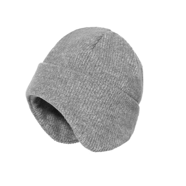 Varm vinterhue med ørevarmere Grey
