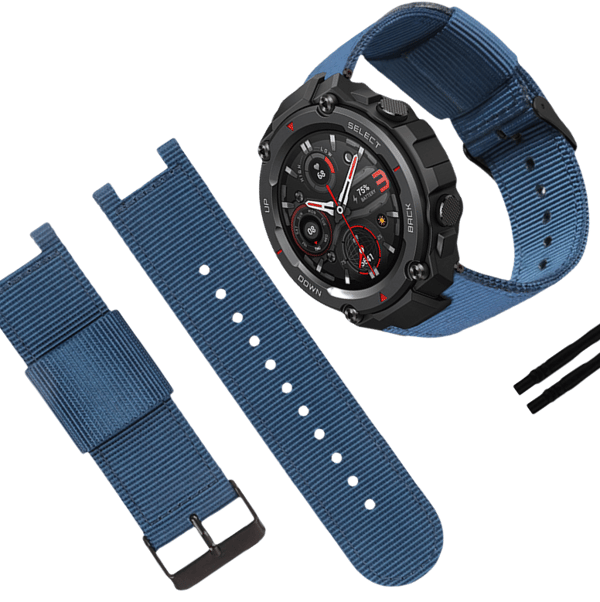 Amazfit T-Rex Pro Nylon Canvas -kellohihna Blue