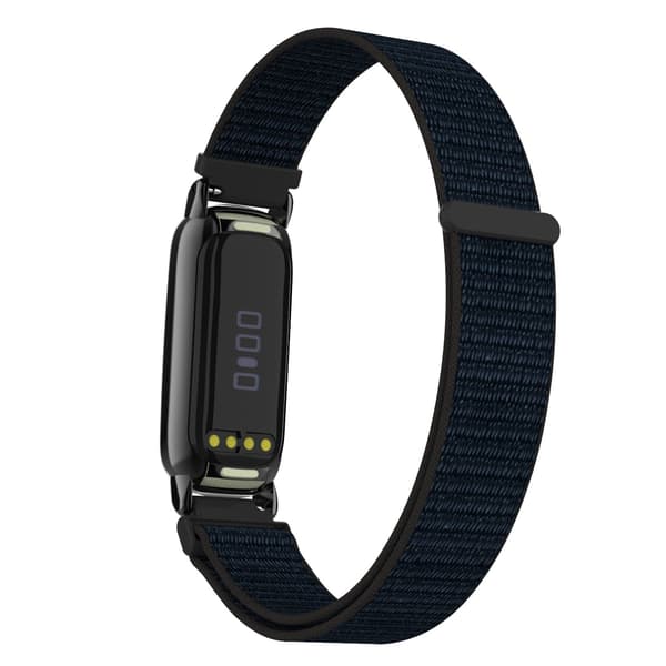 Justerbart Sportarmband i Nylon Loop Kompatibelt med Fitbit Luxe Black