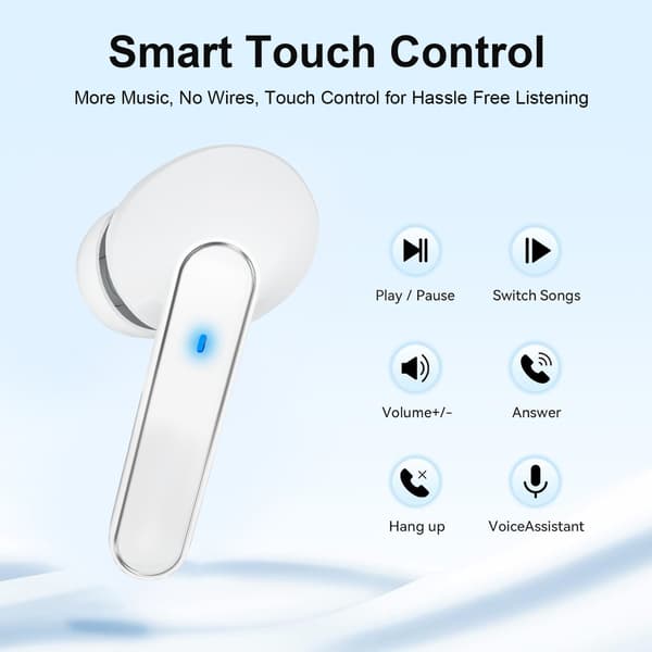 Trådløse 5.4 Bluetooth-ørepropper DP4 Lang batterilevetid White
