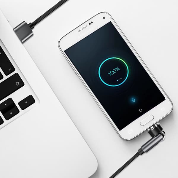 Magnetisk USB-C ladekabel 3A Hurtigopladning 2 m Black