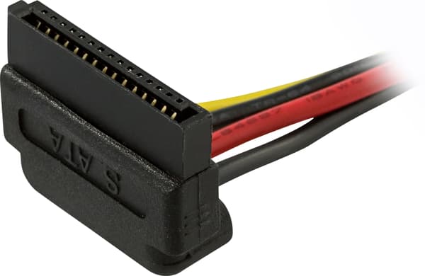 Power cable for Serial ATA hard drives, angled connector