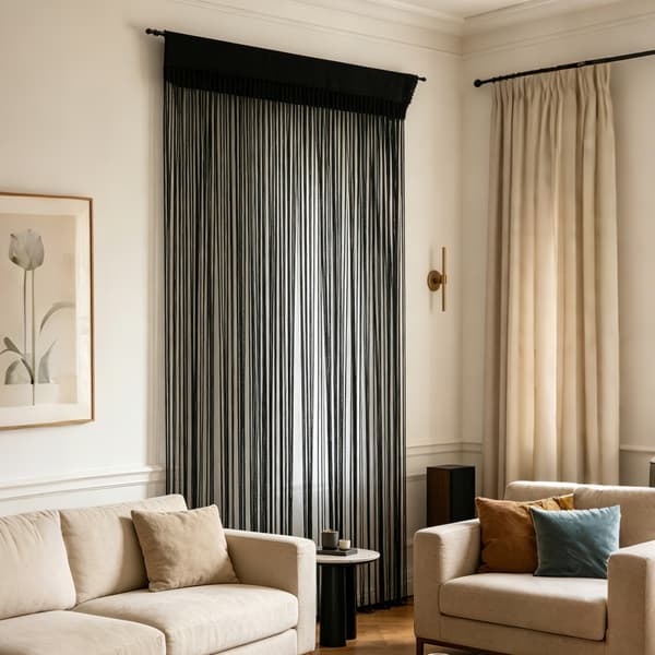 Hapsuverho 100x200 cm 1 pari Black