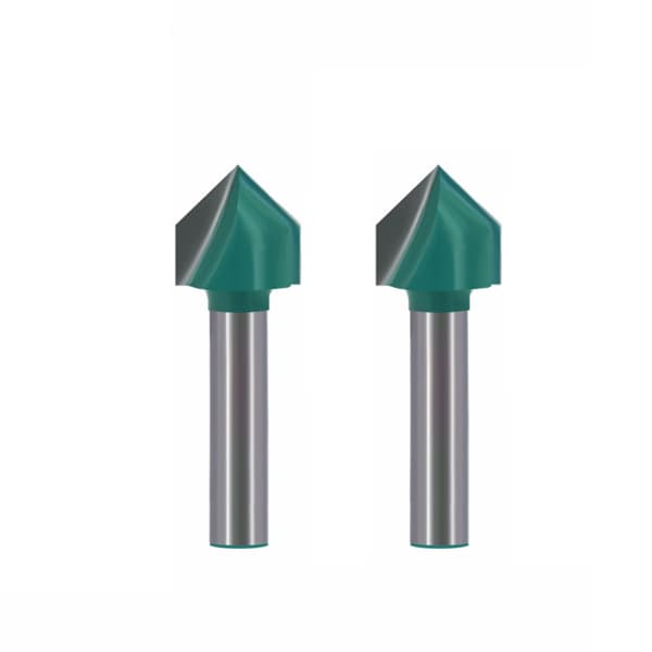 V-Groove Router Bit Sæt - 1/4 Tomme Skaft, Twin Pack A