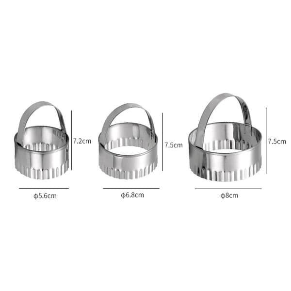Set med kakmått, plommonblomma (3 delar) Model 1