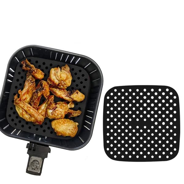 Silikoninnsats til Airfryer square 19x19 cm Sort